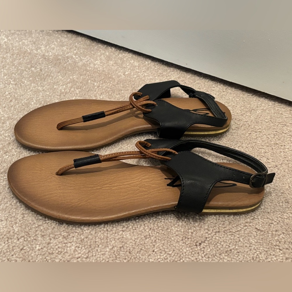 Seven7 Womens Size 9 Black Brown Women's Sandals